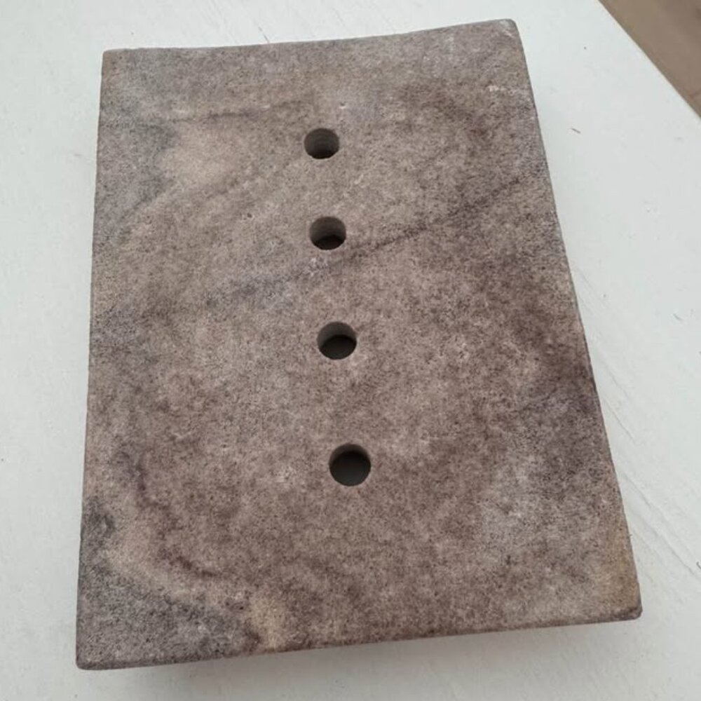 Natural Stone Soap Dish – Handcrafted, Heavyweight, Sandstone Look